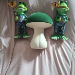 Green and White Mushroom Decor